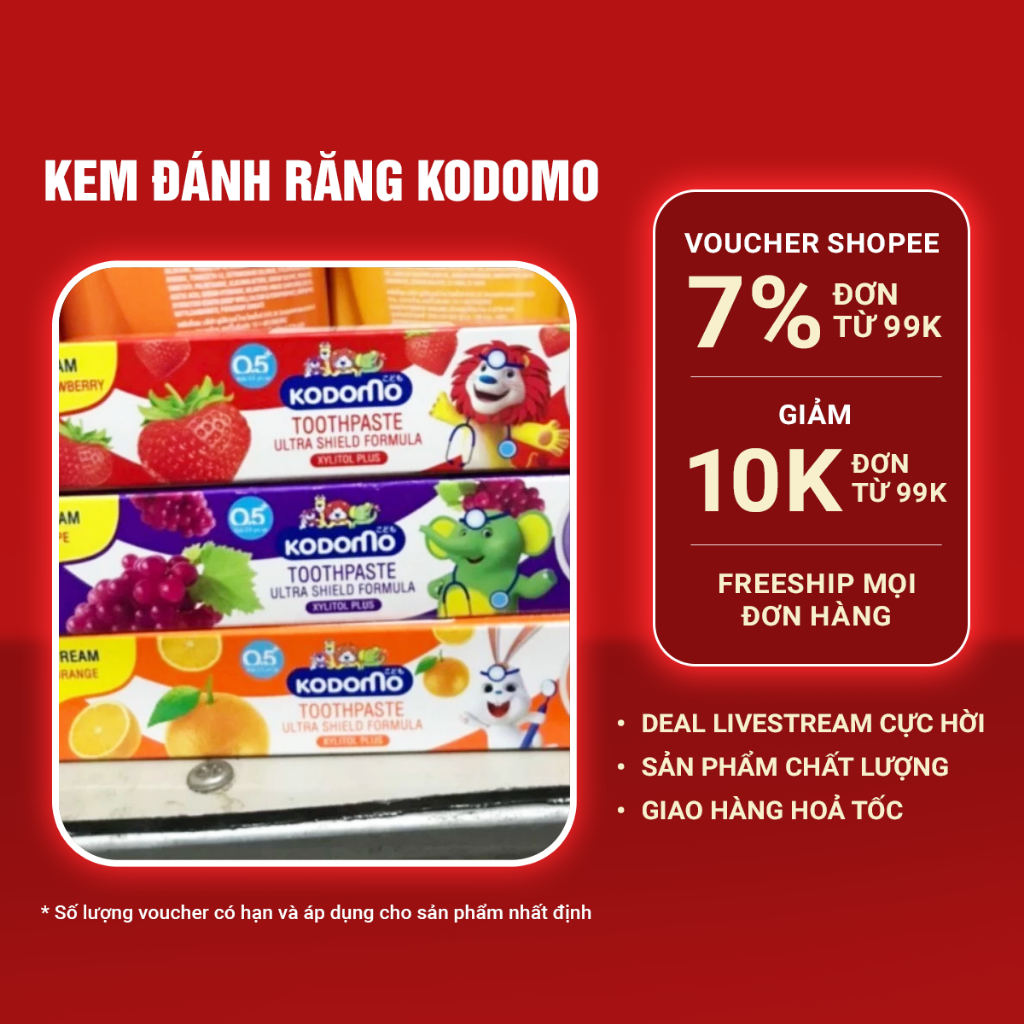1 tuýt kem đánh răng Kodomo