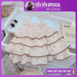 Quần áo trẻ em, Váy 2 dây hè bé gái vải thô mềm 4 tầng bèo cho bé 9-25kg V671 | Tiểu Yến KID
