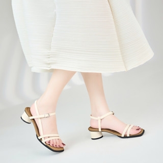 Cao Gót MWC G211 - Sandal Cao Gót Quai Ngang Cách Điệu Gót Trụ Tròn Thời Trang Thanh Lịch