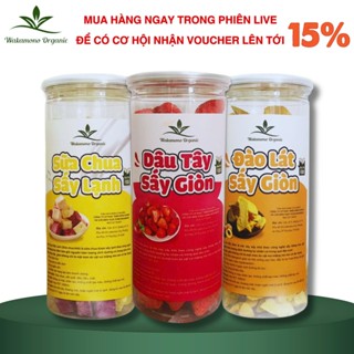 Combo 3 sản phẩm: Dâu + Đào + Sữa chua sấy giòn Wakamono sấy lạnh thăng hoa, ăn ngon