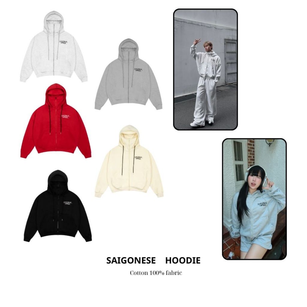 Áo Khoác Hoodie Ninja SAIGONESE Thun Nỉ 2 Da Form Boxy Phối Cánh Dơi Unisex Nam Nữ AK01SG | BigBuy360 - bigbuy360.vn