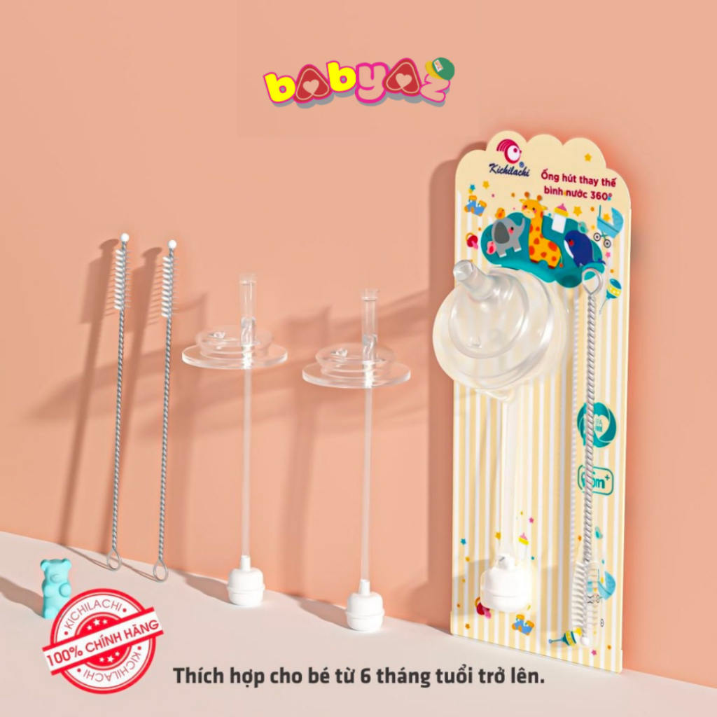 Bộ Ống Hút Kichi Mã M0126 Thay Thế Bình Cổ Rộng KICHI Phù Hợp Với Bình Wesser Kichi Moyuum