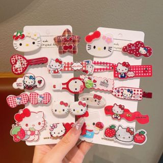 Bộ Kẹp Tóc Hello Kitty 2025 - Thiết Kế Không Đau Tóc | Phụ Kiện Dễ Thương Cho Bé Gái
