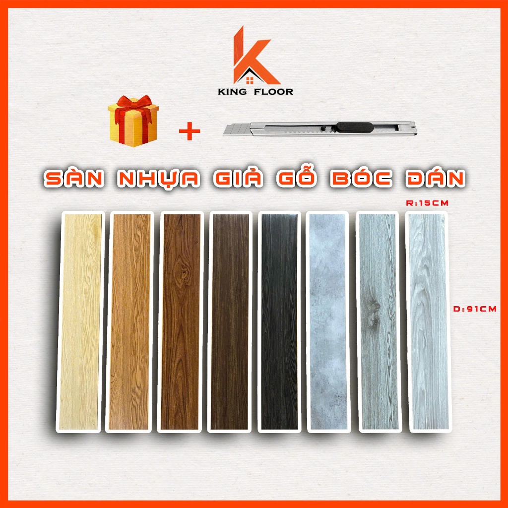 Tấm sàn nhựa giả gỗ sẵn keo, vân sần chống trơn chống thấm