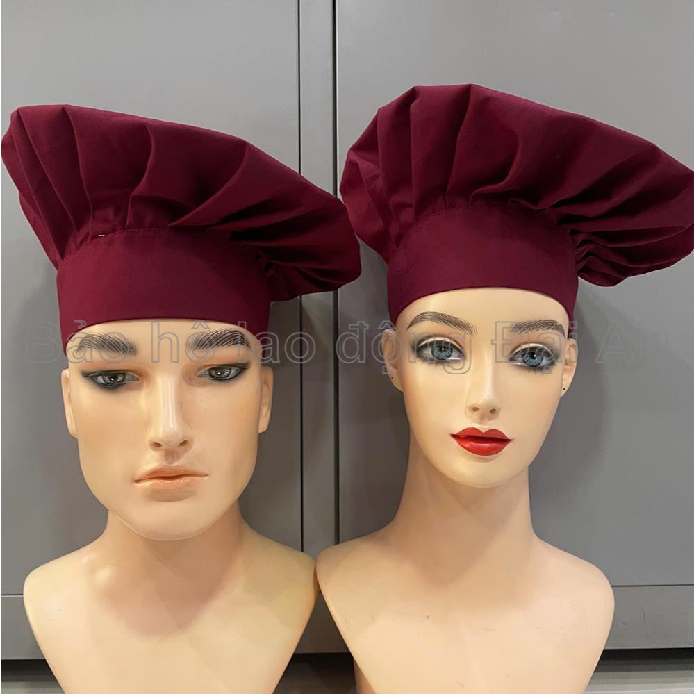 Mũ bếp chất liệu vải si cao cấp sau đuôi có lỗ xỏ tóc (MB03)