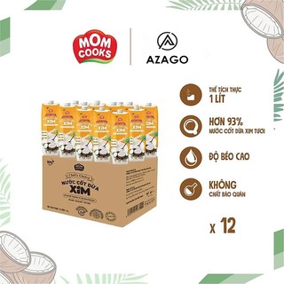  Thùng 12 hộp nước cốt dừa XIM Chef's Choice - Mom Cooks 1 LÍT - AZAGOHN 