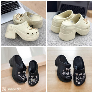  Dép cross mega phiên bản guốc cao 10cm  tặng full charm  