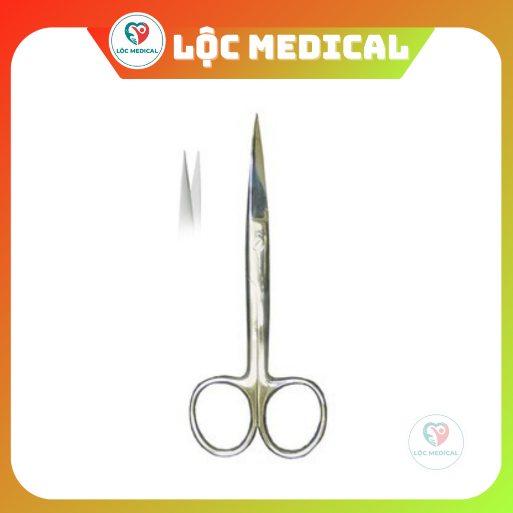 Kéo 20 cm thẳng 2 đầu nhọn