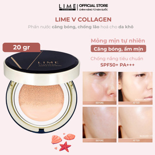  Phấn Nước Căng Bóng 20gr LIME Xanh V Collagen Ample Cushion Chống Nắng SPF 50+ PA +++ 