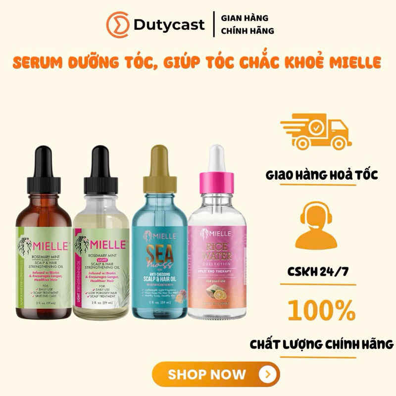 [HỎA TỐC SG] Kích Thích Mọc Tóc Dưỡng Chất Tinh Dầu Mielle RoseMary và Biotin, Mielle Light 59ml