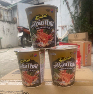 Thùng 24 Ly Mì Koreno Vị Lẩu Thái Chua Cay Ly 65G