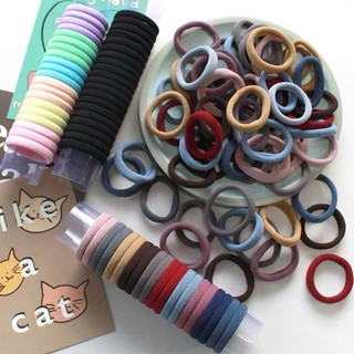 Set 50 - 100 thun cột tóc trơn thời trang nhiều màu sắc cho nữ