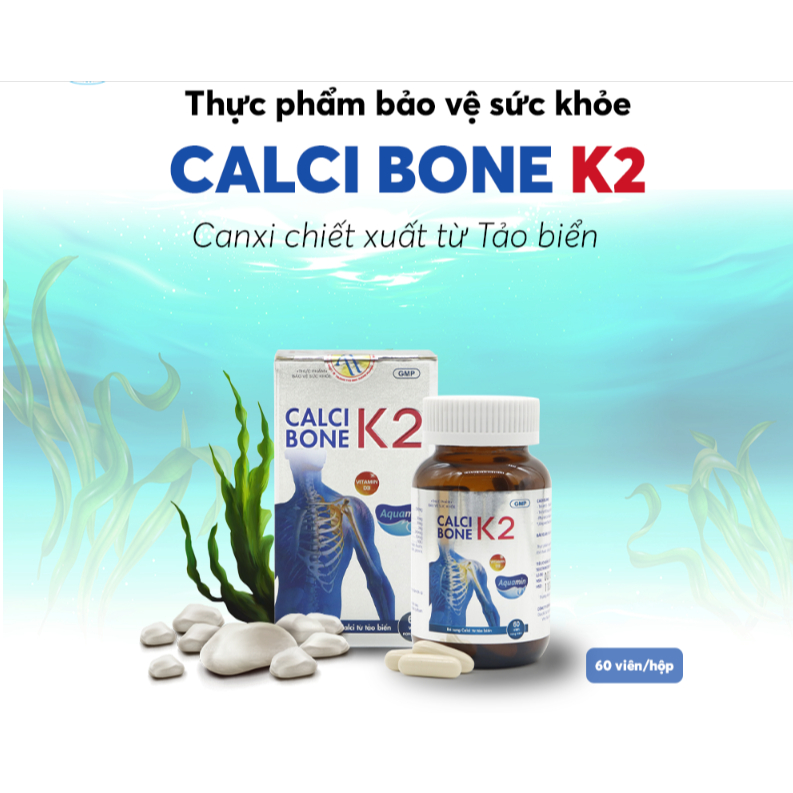 Trường Thọ Pharma- Thực phẩm bảo vệ sức khỏe Calci Bone K2 (60 viên/ hộp)