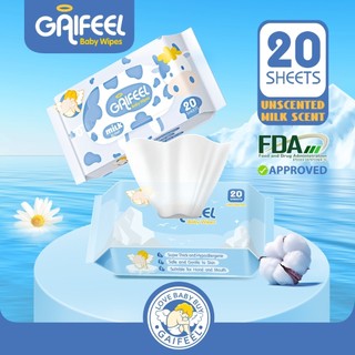  GAIFEEL khăn lau di động một gói 20 khăn lau trẻ em không cồn không chứa parabens an toàn 