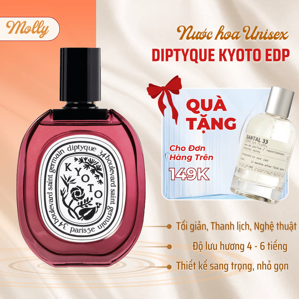 Nước Hoa Unisex Diptyque Kyoto EDP Thuần Khiết, Lưu Hương Lâu - Molly Perfume