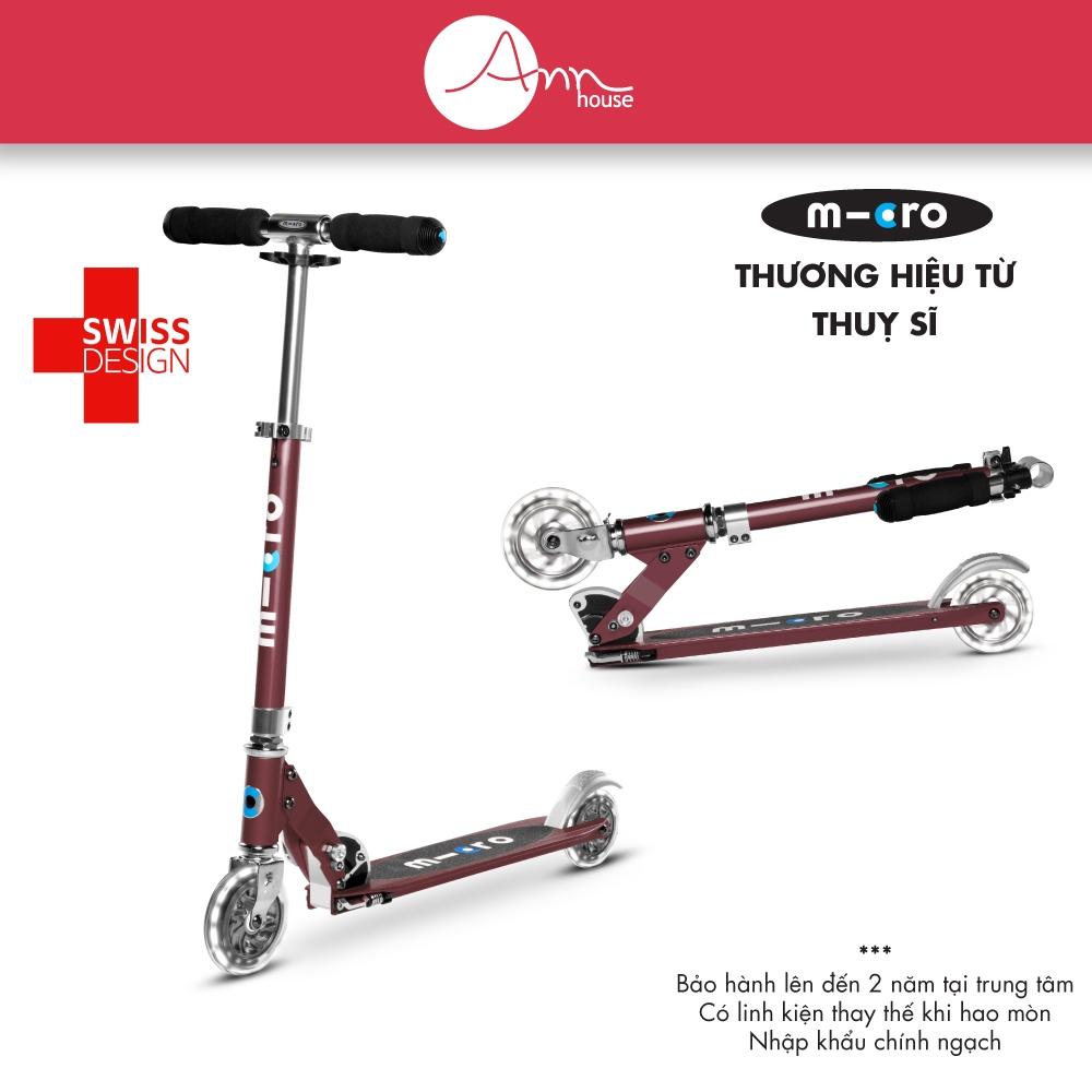 Xe scooter Micro Sprite LED Autumn Red - Thương hiệu Thụy Sĩ
