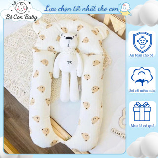  Gối Chữ U Cho Bé Sơ Sinh - 2 Tuổi Vải Đũi Hè Thoáng Khí Gối Đa Năng Chống Giật Mình Chống Bẹp Đầu 