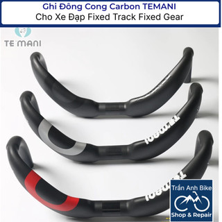 Ghi Đông Cong Carbon TEMANI Cho Xe Đạp Fixed Track Fixed Gear 