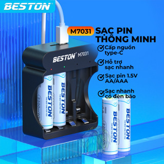 Pin sạc 2A 3A Beston chính hãng , pin AA AAA 1.5V Sạc nhanh Tự ngắt Có đèn báo đầy, dùng cho điều khiển, micro không dây