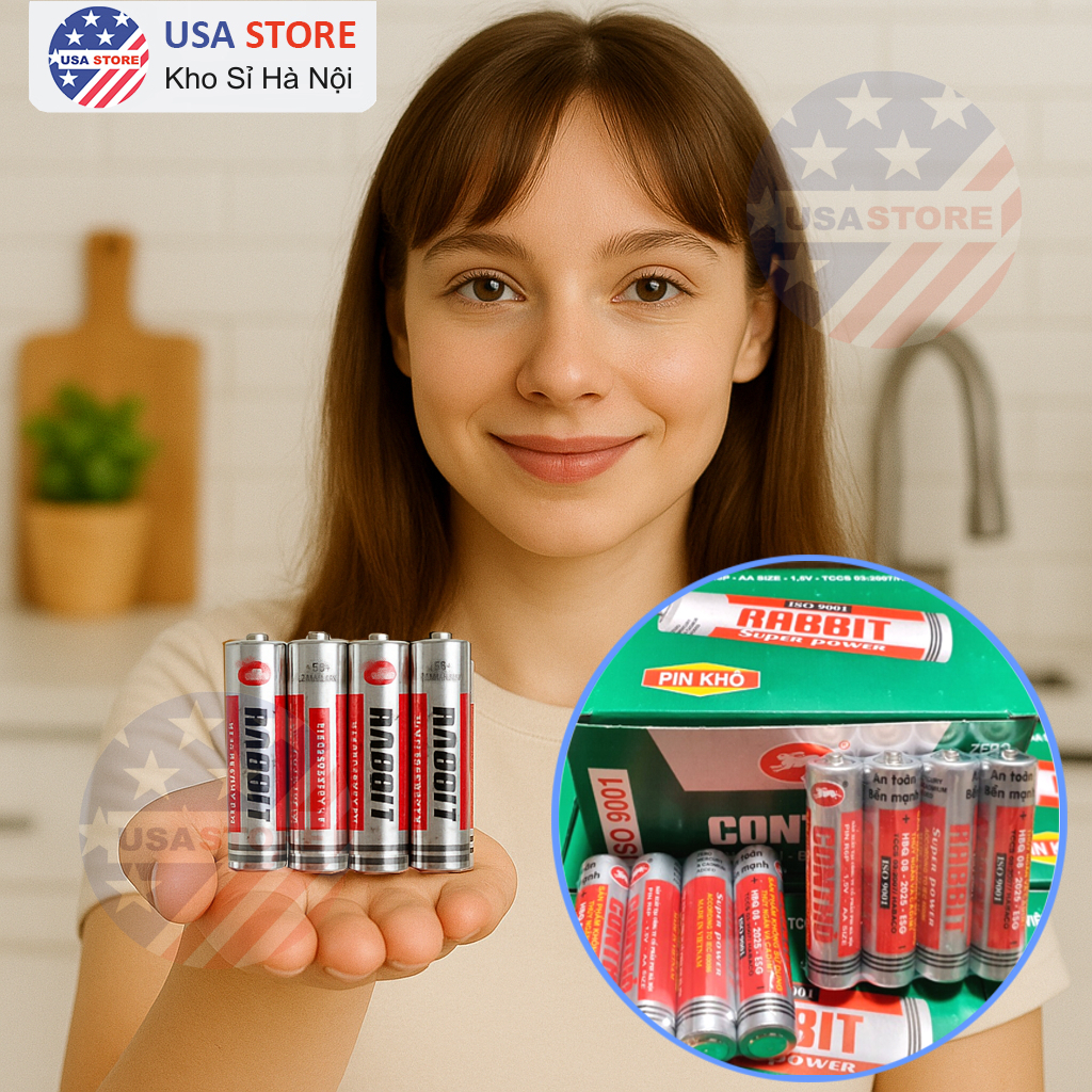 Set 8 viên pin điều khiển loại nhỏ aaa rabit - pin cho đèn pin, đồ chơi các loại
