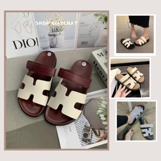 Dép Nữ Chữ, Dép Lê Quai Dán Ngang Đế Cao 2,5cm Đế Êm Chống Trơn Trượt || Chữ Hát Mã N12