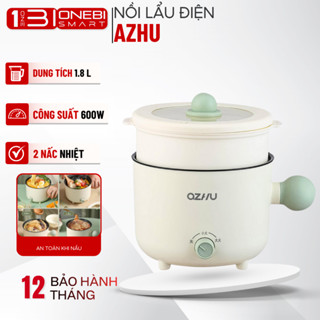 Nồi Lẩu Điện Mini AZHU Đa Năng 2 Nấc Nhiệt Kèm Giá Hấp Có Tay Cầm Dung Tích 1.8L Công suất 600W