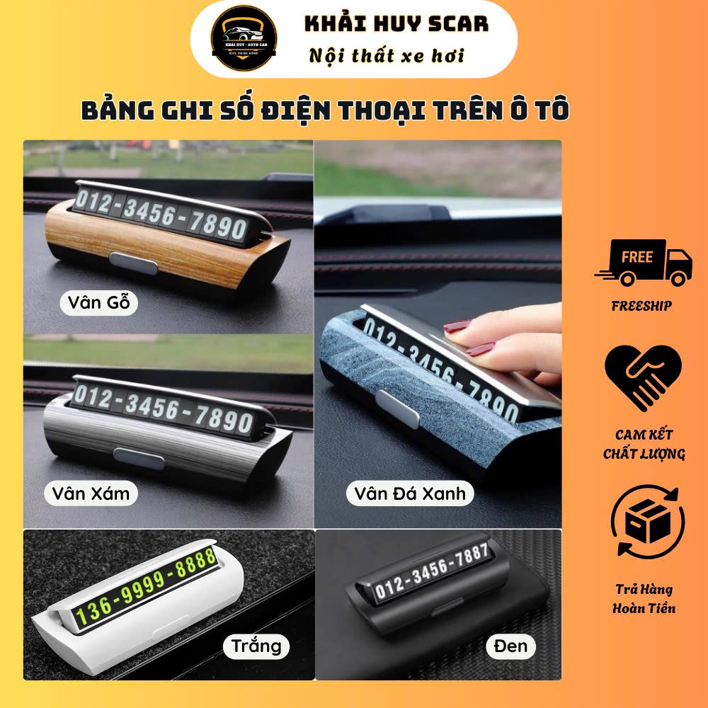 Bảng Số Điện Thoại Trên Ô Tô, Bảng Ghi Số Điện Thoại Gắn Taplo Để Lại Số Điện Thoại Khi Đỗ Xe YUMCHO - Khải Huy Scar