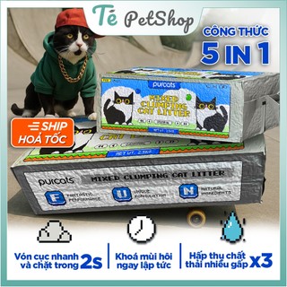 Cature Tofu - CÁT ĐẬU NÀNH MIX ĐẤT SÉT 5in1 cao cấp siêu thấm siêu khử mùi 6L / 2.5kg