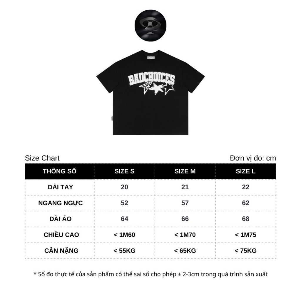 Bad Choices | Áo thun Star Graphic Tee in chữ form Boxy | BigBuy360 - bigbuy360.vn
