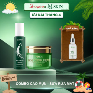    TẶNG SERUM HA MINI   Combo Dưỡng Da Cao M.ụn Sâm Vàng - Sữa rửa mặt Nhân Sâm MQ SKIN 