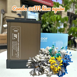 Combo 10 dây led đúc f5 12v và nguồn công suất 400w chống nước trang trí ngoài trời giá rẻ, Led quấn cây đã kèm nguồn