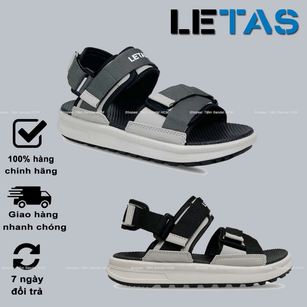Giày Sandal Letas Chính Hãng Cho Nam Nữ - D712G Xám