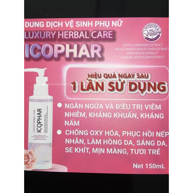 dung dịch vệ sinh phụ nữ và nam giới luxury herbal care icophar (vệ sinh bộ phận sinh dục cho cả nam