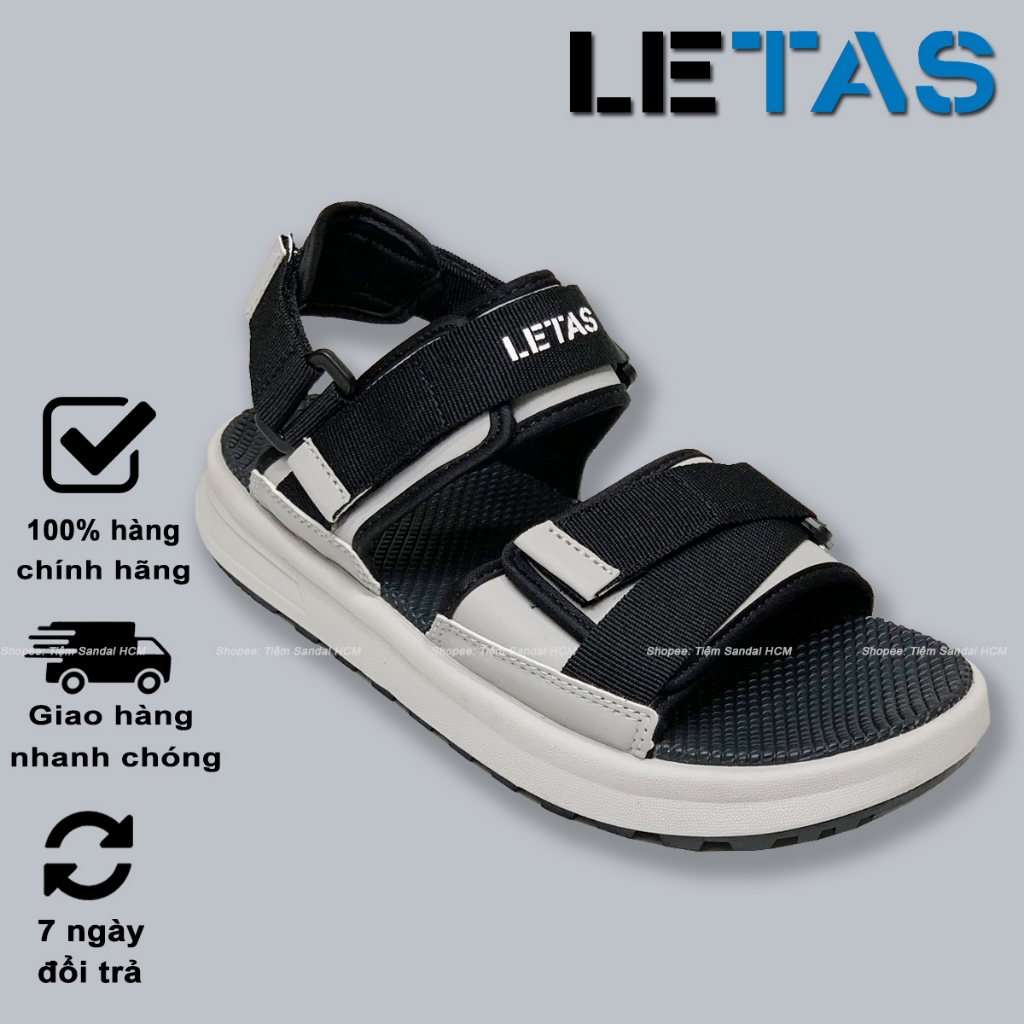 Giày Sandal Letas Chính Hãng Cho Nam Nữ - D712B Đen