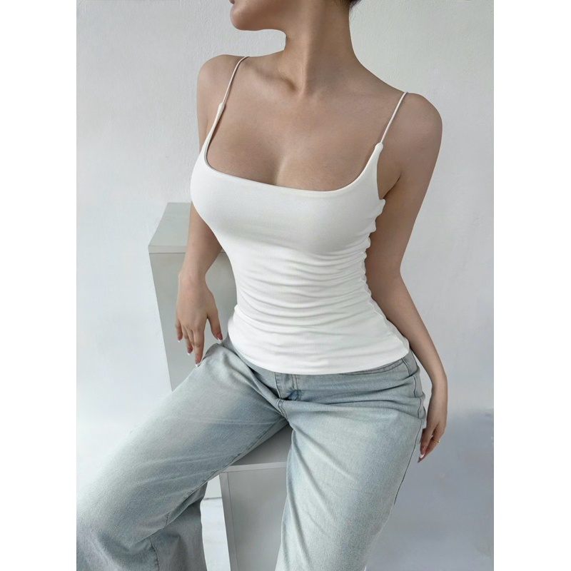 Áo 2 dây sợi bún dáng sơ vin ANNAKIKI hai lớp - 049