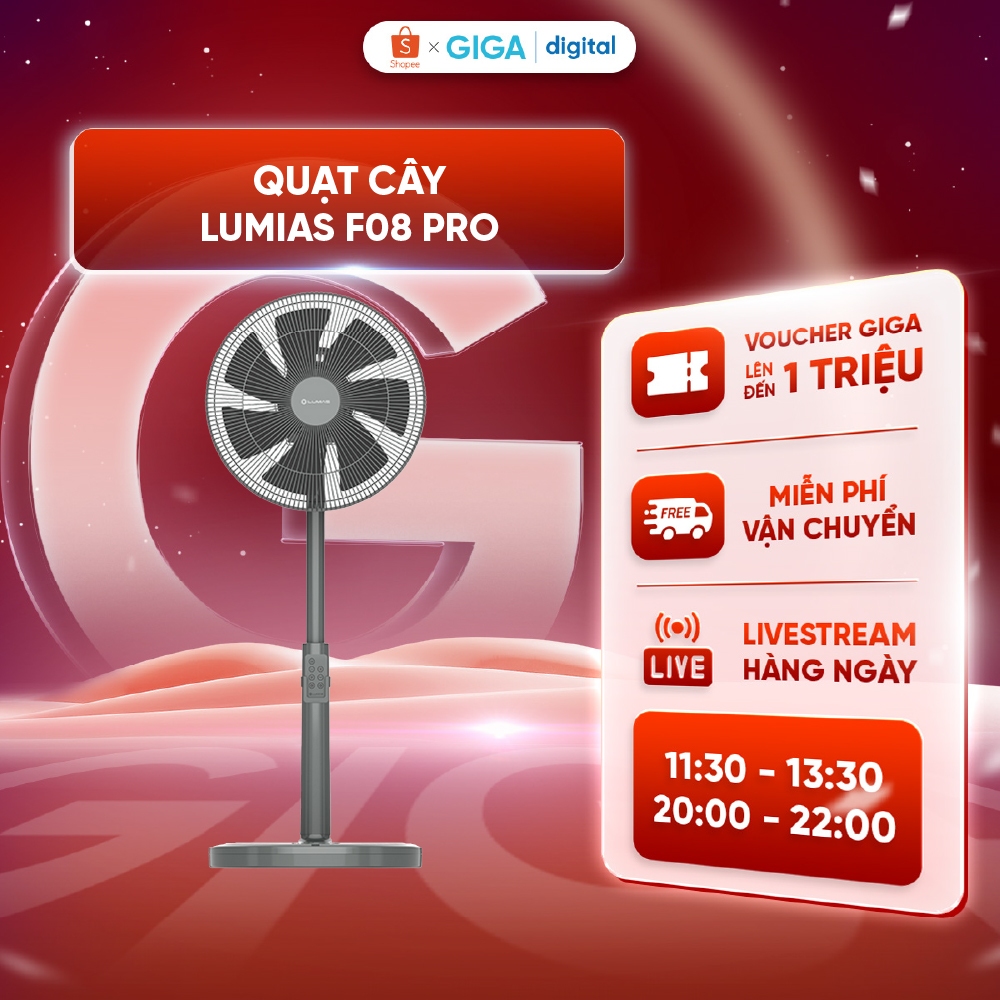 Quạt cây Lumias F08 Pro - 28W, 7 cấp độ gió - Kết nối Wifi - BH 12 Tháng
