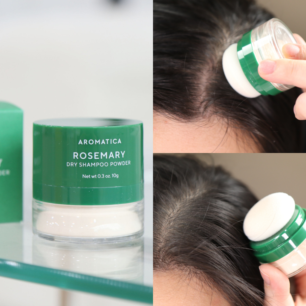 Phấn kiềm dầu, phồng chân tóc AROMATICA, phấn gội khô Aromatica Rosemary Dry Shampoo Powder 10g