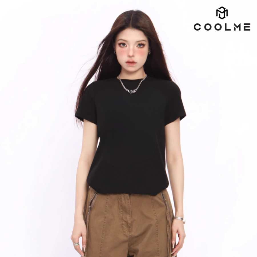 Áo baby tee trơn Coolme, áo thun babytee basic 100% cotton 250gsm local brand hồng be trắng đen | BigBuy360 - bigbuy360.vn