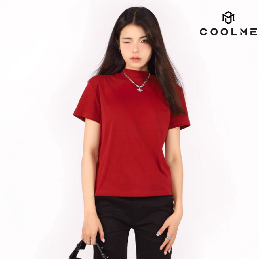 Áo baby tee trơn Coolme, áo thun babytee basic 100% cotton 250gsm local brand hồng be trắng đen | BigBuy360 - bigbuy360.vn