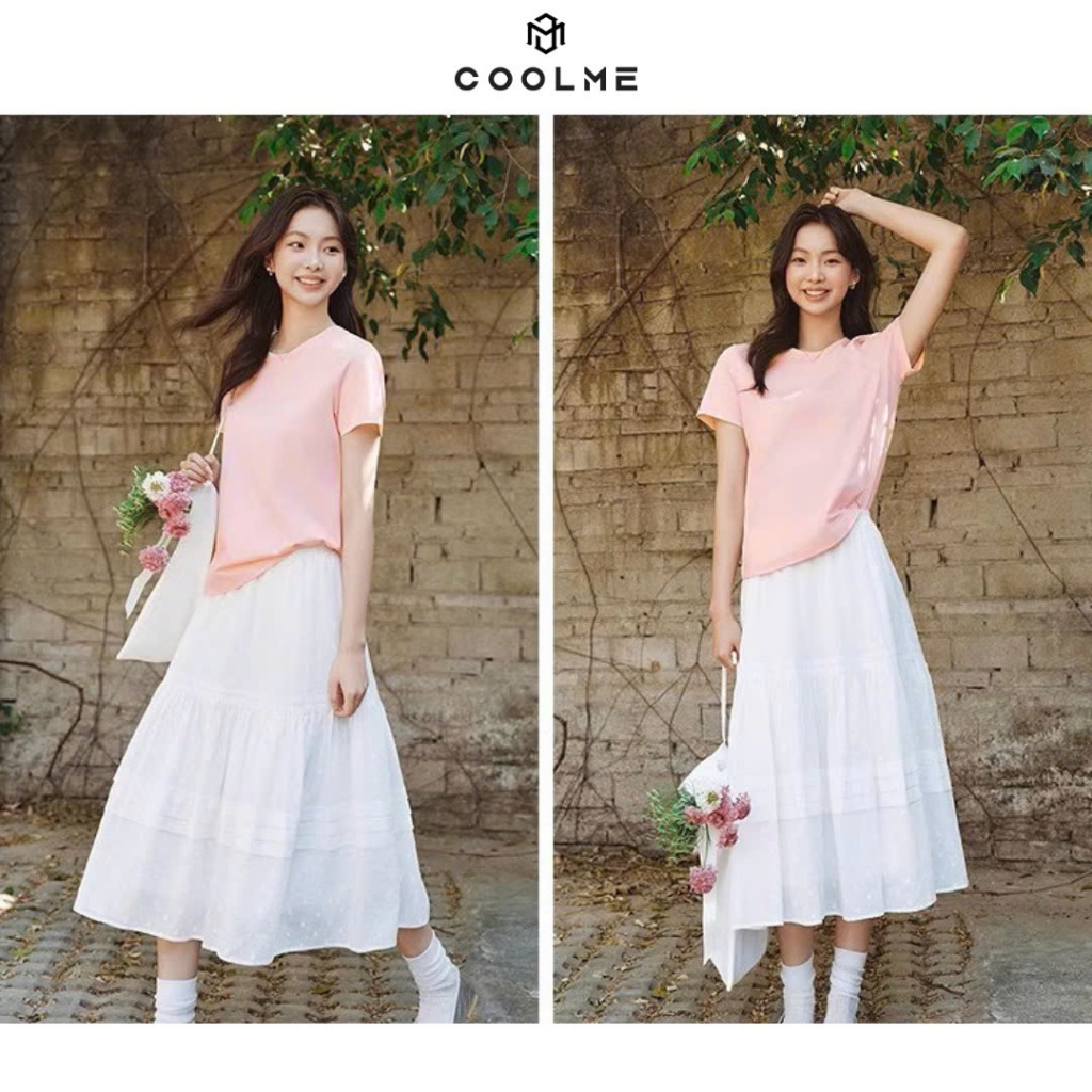 Áo baby tee trơn Coolme, áo thun babytee basic 100% cotton 250gsm local brand hồng be trắng đen | BigBuy360 - bigbuy360.vn