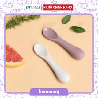  Muỗng Ăn Dặm BLW Silicon Bạch Kim cao cấp Modu'i Bluemama Chính Hãng Hàn Quốc an toàn cho bé yêu 