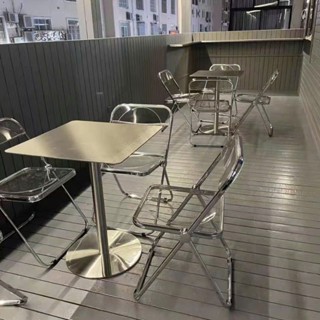 SẴN D80CM-Bàn cafe thép không rỉ, bàn tròn inox nhập khẩu cao cấp trang trí không gian quán đẹp mắt VIDEO TỰ QUAY