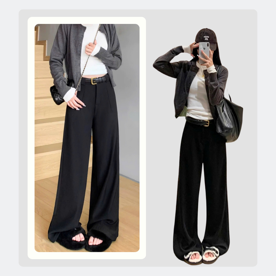 Quần vải ống rộng ROSA PANT, quần tây ống rộng dáng suông, cạp cao, DÀI 105cm, tôn dáng, đi học, đi làm công sở Q11 | BigBuy360 - bigbuy360.vn