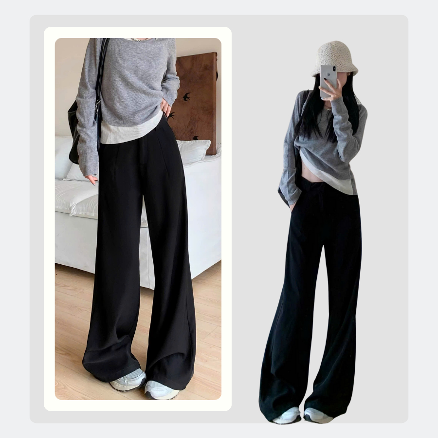 Quần vải ống rộng ROSA PANT, quần tây ống rộng dáng suông, cạp cao, DÀI 105cm, tôn dáng, đi học, đi làm công sở Q11 | BigBuy360 - bigbuy360.vn