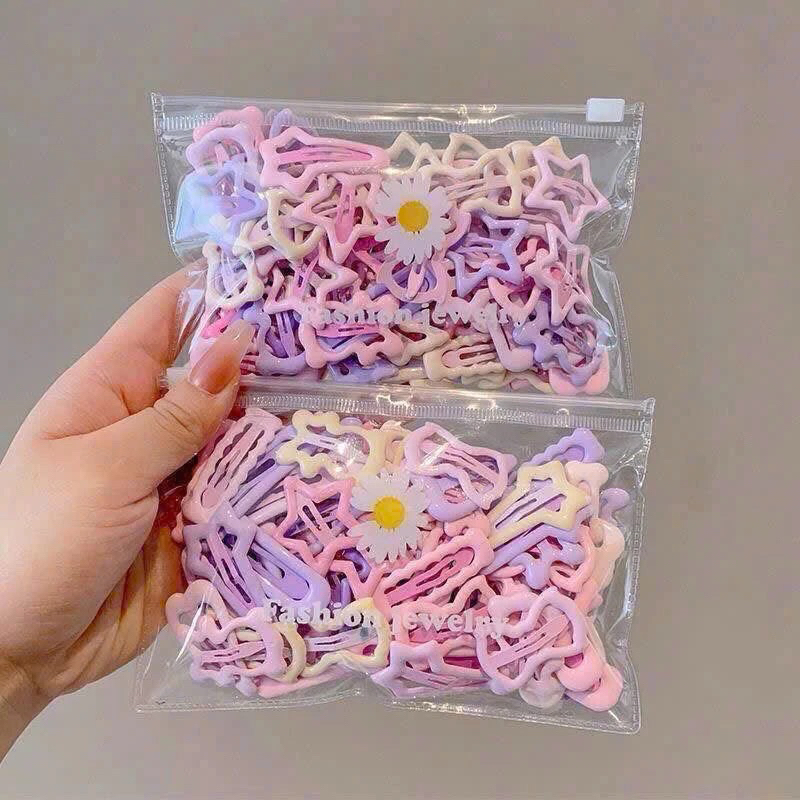 Bộ 32 kẹp tóc màu pastel xinh xắn cho bé, kẹp tóc mái đáng yêu và dễ thương.