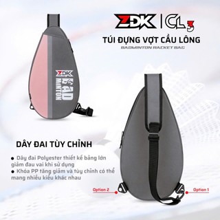 Túi đựng vợt và bóng pickleball ZDK CL3 chính hãng cao cấp mẫu mới nam nữ bền đẹp loại tốt xanh hồng