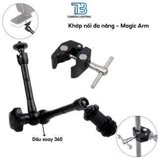Khớp Tay Nối Đa Năng Magic Arm 7/11 Inch Và Kẹp Càng Cua Kim Loại Xoay 360 Mở Rộng Tối Đa 5.5cm