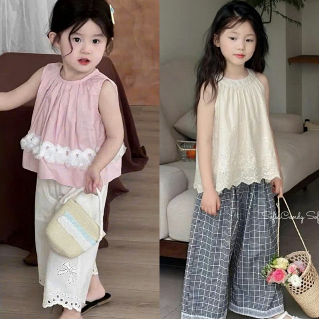 Set bộ Sofia bé gái sát nách phối quần dài
