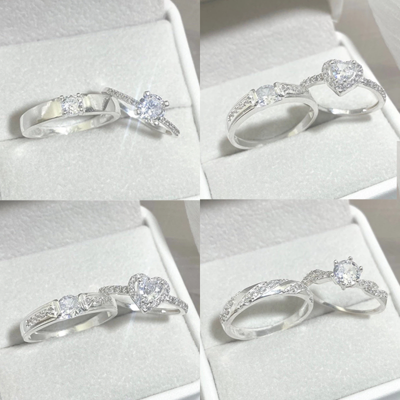  Nhẫn cặp đôi PMJ nhẫn bạc đính đá cao cấp phụ kiện biểu tượng tình yêu Phúc Minh Jewelry 