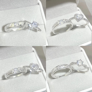 Nhẫn cặp đôi PMJ nhẫn bạc đính đá cao cấp phụ kiện biểu tượng tình yêu Phúc Minh Jewelry
